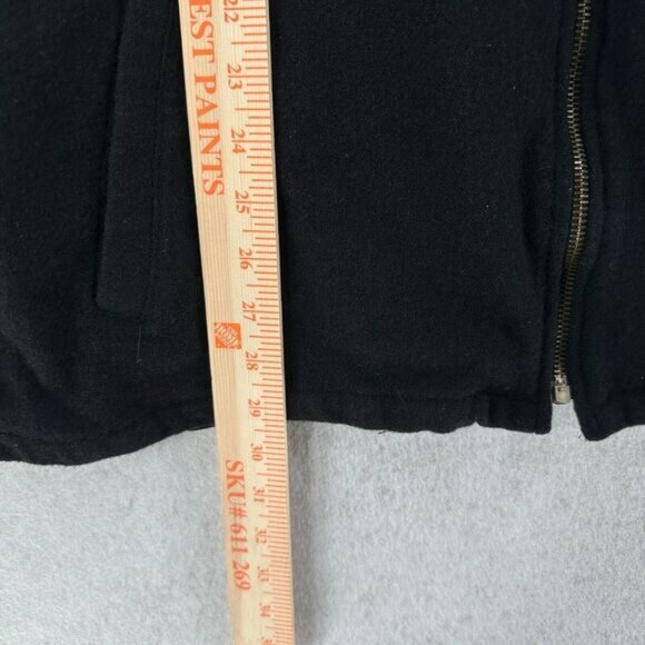 VTG Brandini Woolmark Shacket Mens XL Wool Winter Jacket Zip Up Sweater Black‎ - Picture 4 of 7